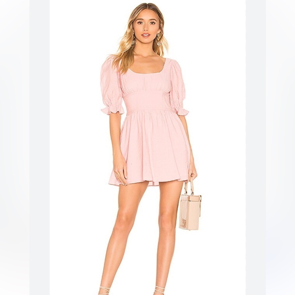 Lovers and Friends Vernice Baby Doll Striped Pink Short Sleeve Mini Dress XL